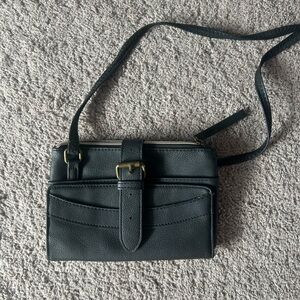 Elegant Black Leather Crossbody Bag